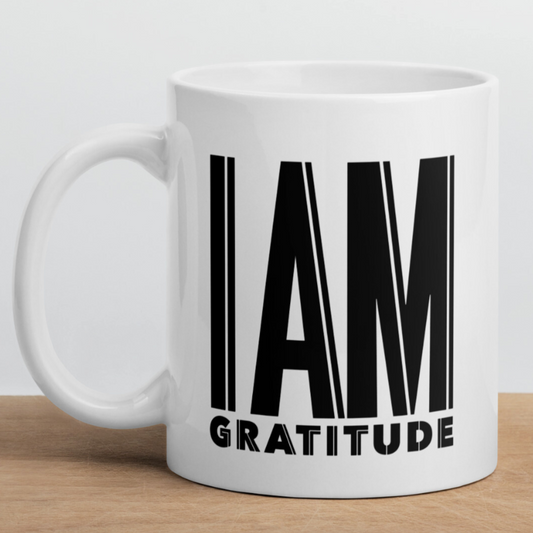 GRATITUDE Ceramic Mug | White | Daily Affirmations | Positive Mindset Tool