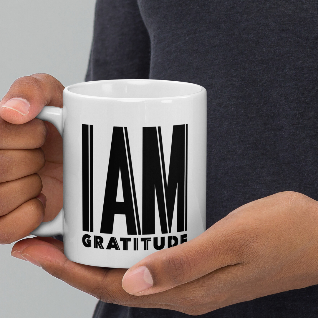 GRATITUDE Ceramic Mug | White | Daily Affirmations | Positive Mindset Tool