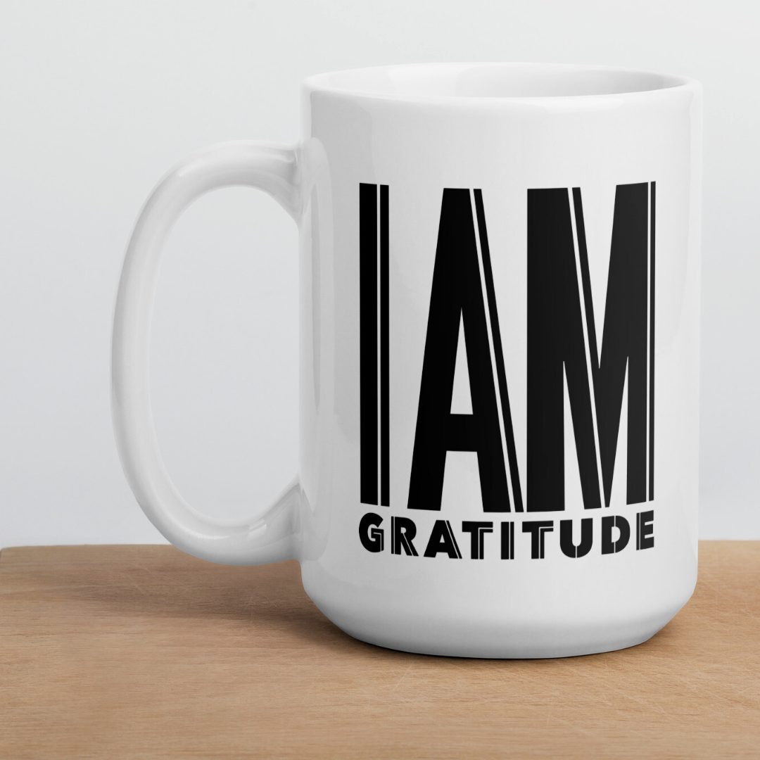 GRATITUDE Ceramic Mug | White | Daily Affirmations | Positive Mindset Tool