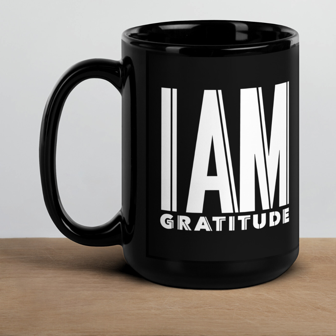 GRATITUDE Ceramic Mug | Black | Daily Affirmations | Positive Mindset Tool