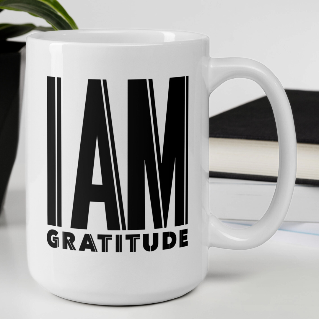 GRATITUDE Ceramic Mug | White | Daily Affirmations | Positive Mindset Tool